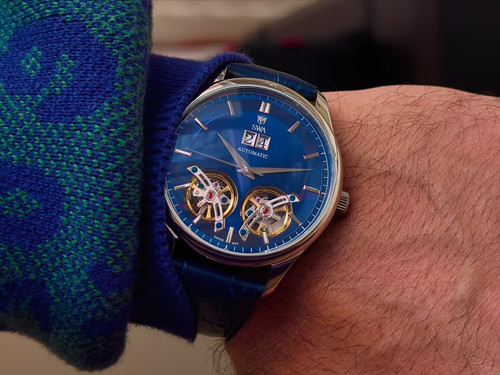 سویس ارت اتوماتیک دو کمپلت بند چرمی