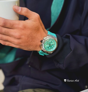 ساعت مچی سویس ارت مردانه سه موتوره کرنوگراف بند رابر