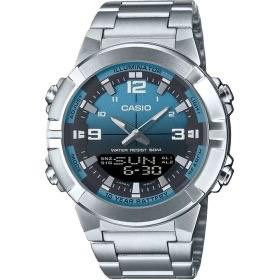 ساعت مچی مردانه کاسیو دوزمانه بند فلزی و رابر مدل AMW-870A-2AVDF