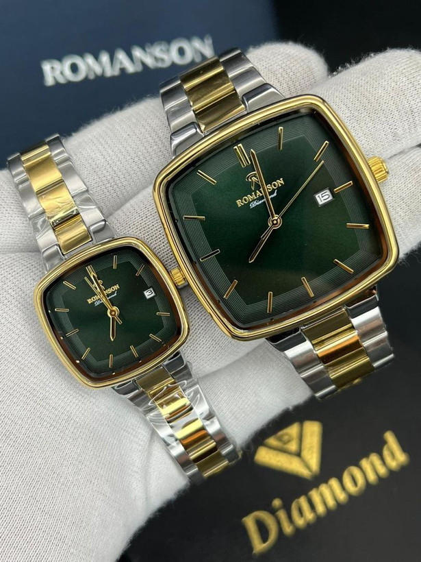 ساعت مچی رومانسون ست چهارگوش بند استیل 1225
