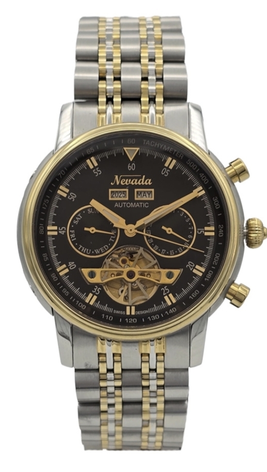 ساعت مچی مردانه نیوادا اتوماتیک دو تقویم سه موتوره فعال1230