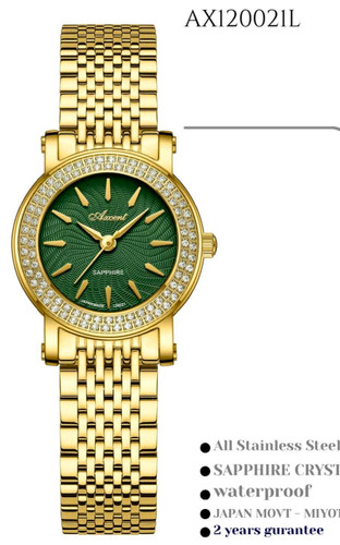 ساعت مچی زنانه اکسنت بند ریز گرد دور نگین 120021