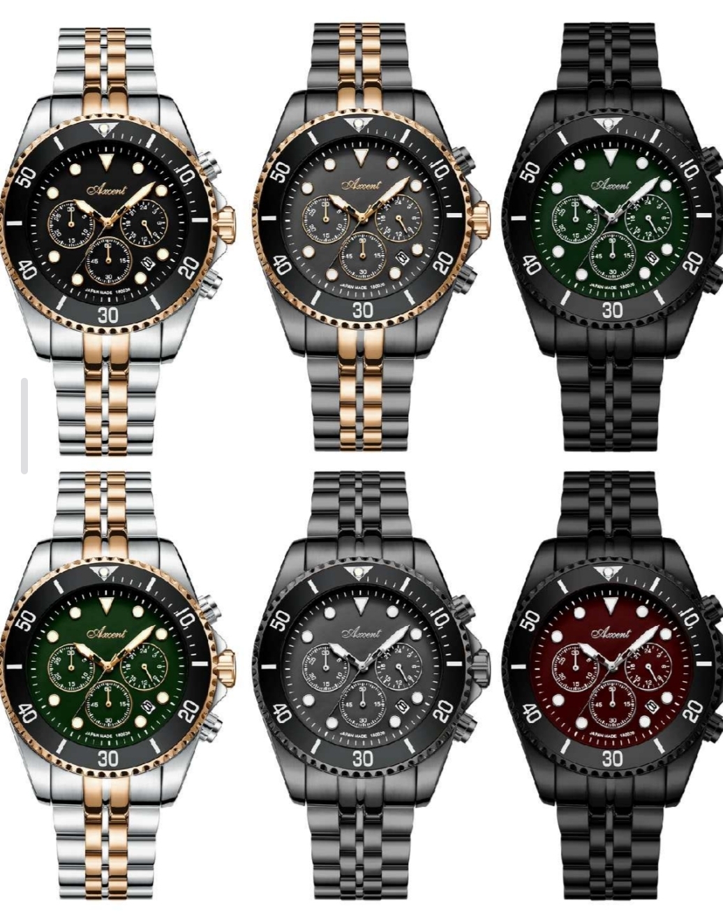 ساعت مچی مردانه اکسنت سه‌ موتوره کرنوگراف مدل خلبانی 180036