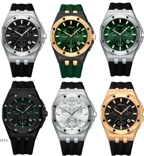 ساعت مچی اکسنت سه موتوره کرنوگراف بند رابر اورجینال 183017