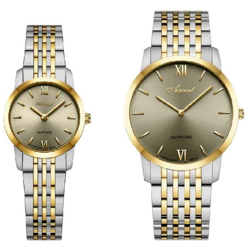 ساعت اکسنت ست کلاسیک بند استیل 160019