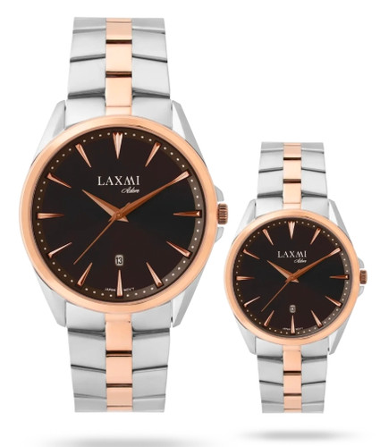 ساعت مچی لاکسمی ست کلاسیک استیل رزگلد صفحه رنگی 8551