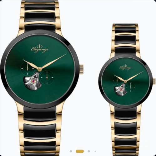 ساعت مچی ست و تک مردانه الگنگس اتوماتیک بند وقاب سرامیکی مدل SA8117