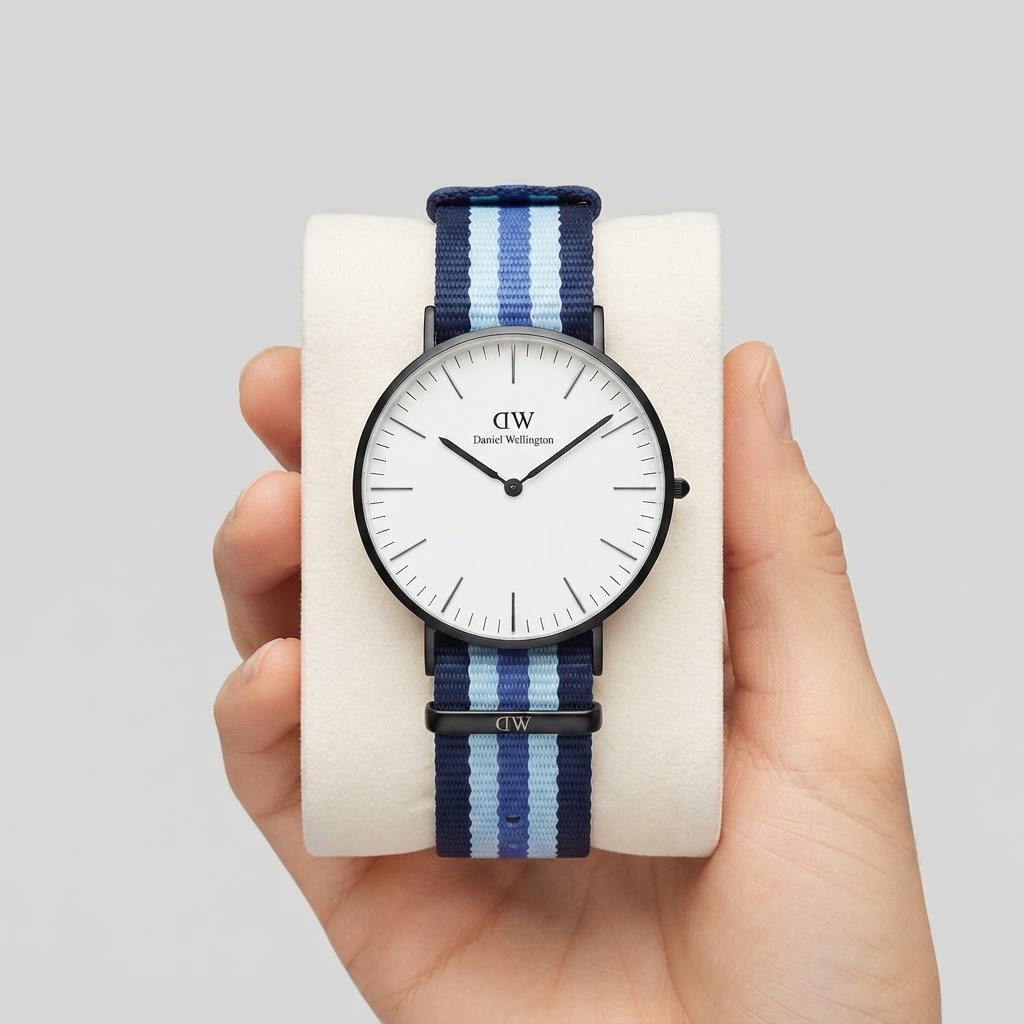 ساعت مچی دانیل ویلیتون بند برزنتی  گرد اسپرت