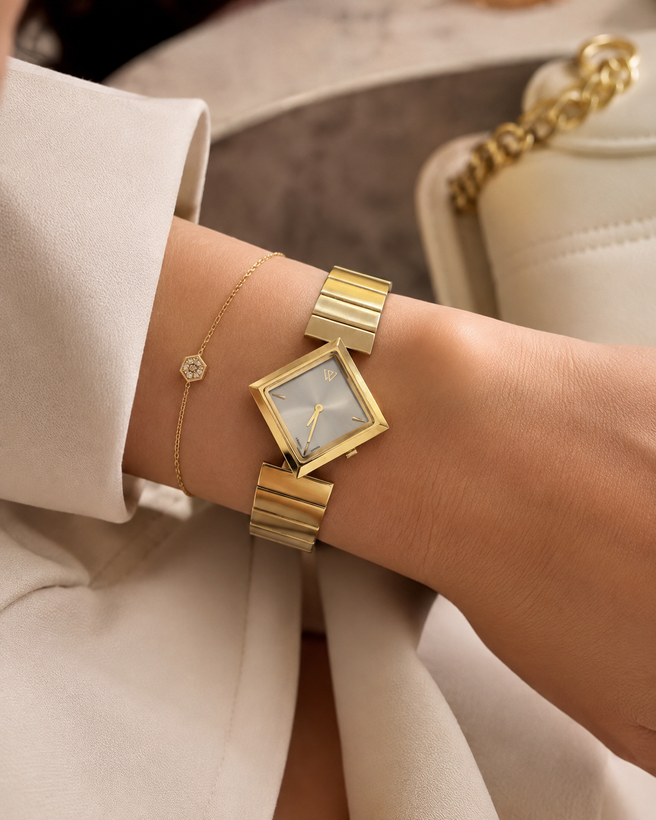 ساعت مچی زنانه ویمبرلی چهارگوش لوزی جدید فول استیل کد 221